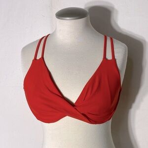 5/$25 Red Orange Twist Front Tie Back Bikini Top